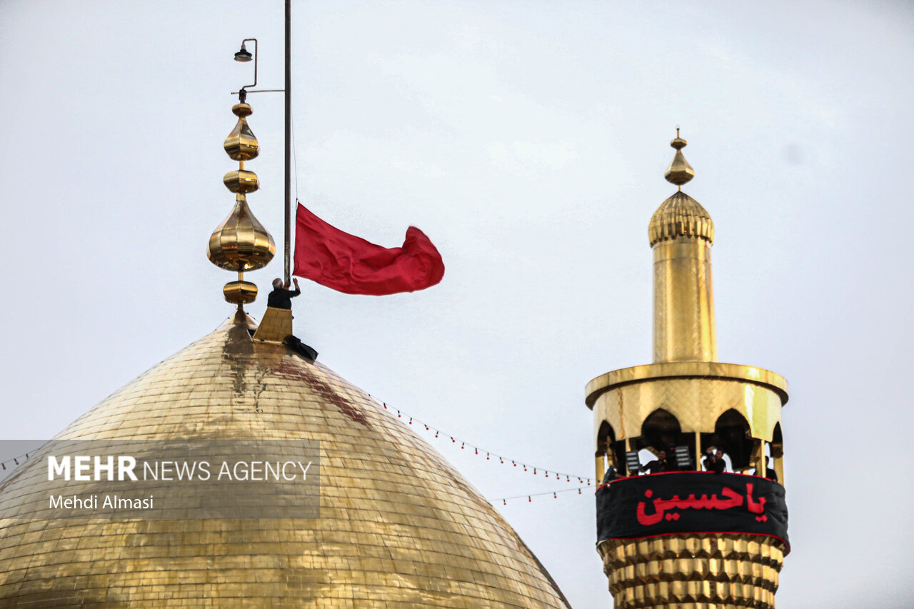 آیین تعویض پرچم حسینیه اعظم زنجان