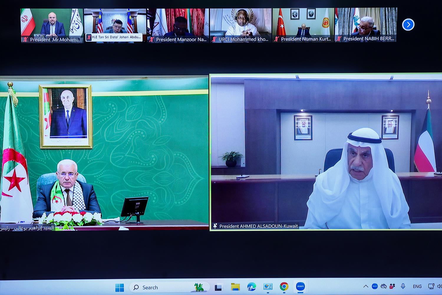 سخنرانی قالیباف در نشست فوق‌العاده رؤسای مجالس کشورهای اسلامی