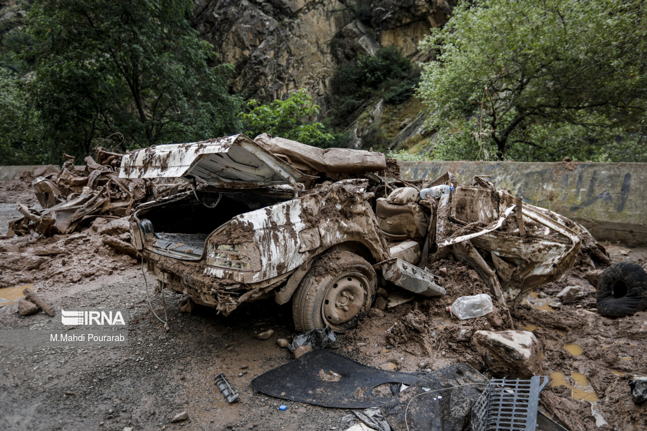 سیل در جاده کندوان