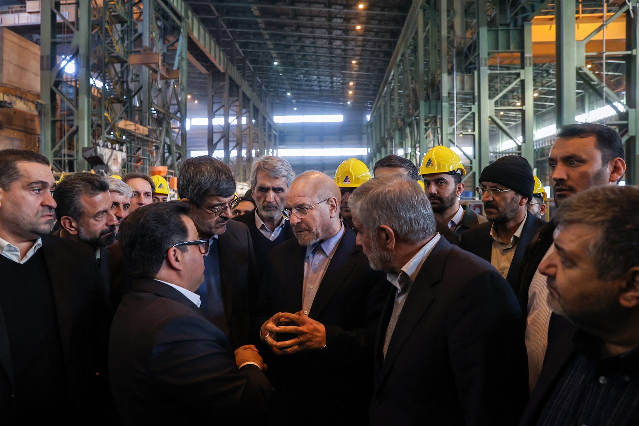  بازدید قالیباف از کارخانه فولادسازی