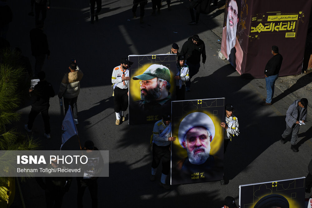 آیین تشییع پیکر شهید سیدهاشم صفی‌الدین - دیر قانون النهر