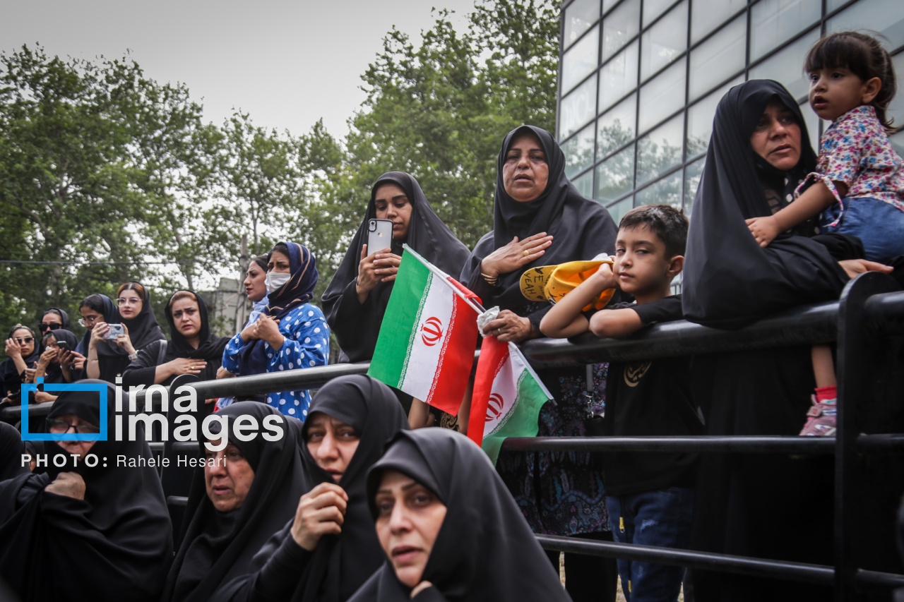 تشییع پیکر ۲ شهید تجاوز رژیم صهیونیستی در گرگان
