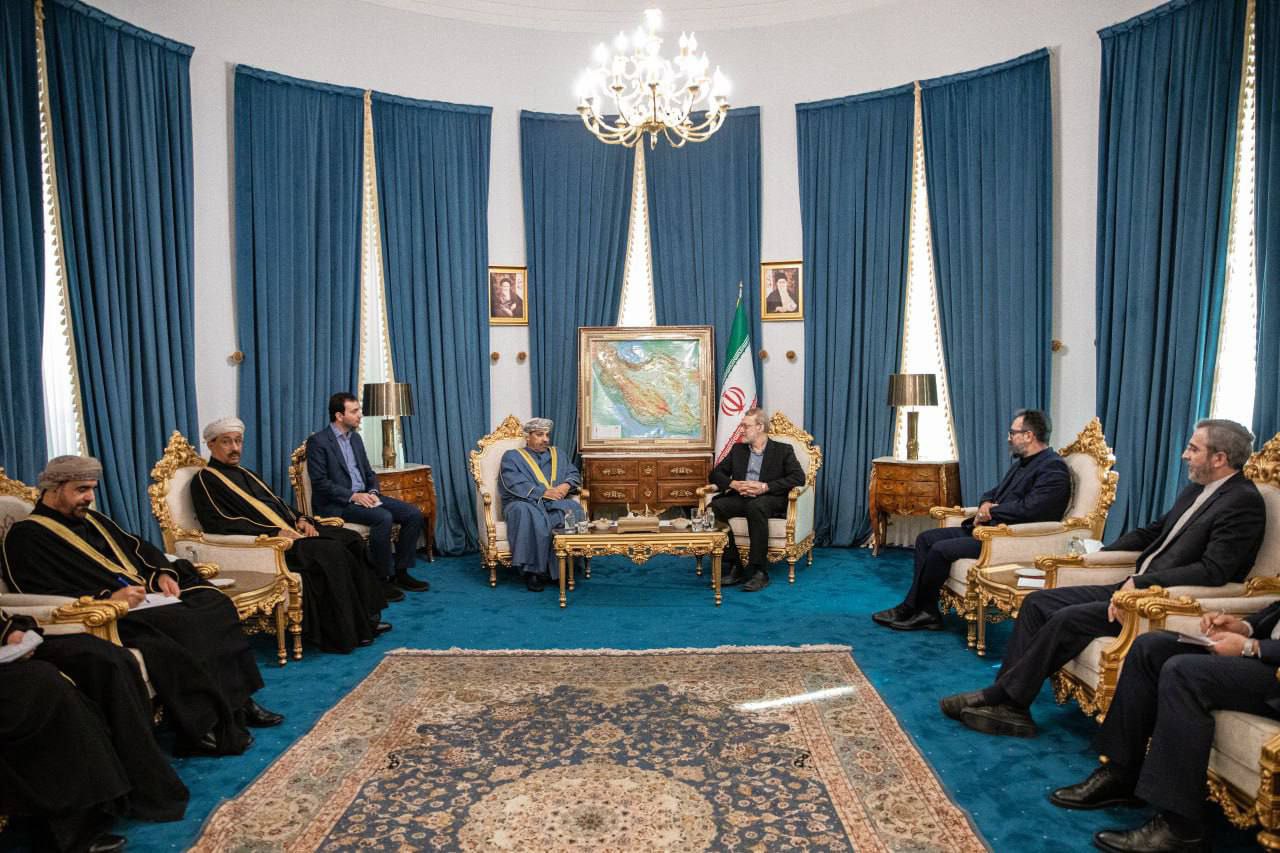 دیدار و گفتگوی لاریجانی با وزیر کشور عمان