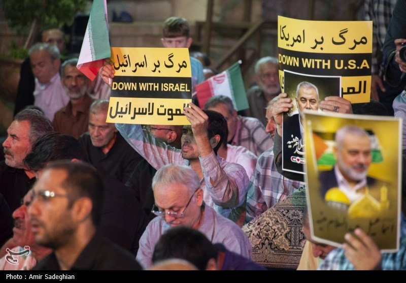 تجمع مردمی در پی محکومیت ترور شهید اسماعیل هنیه 