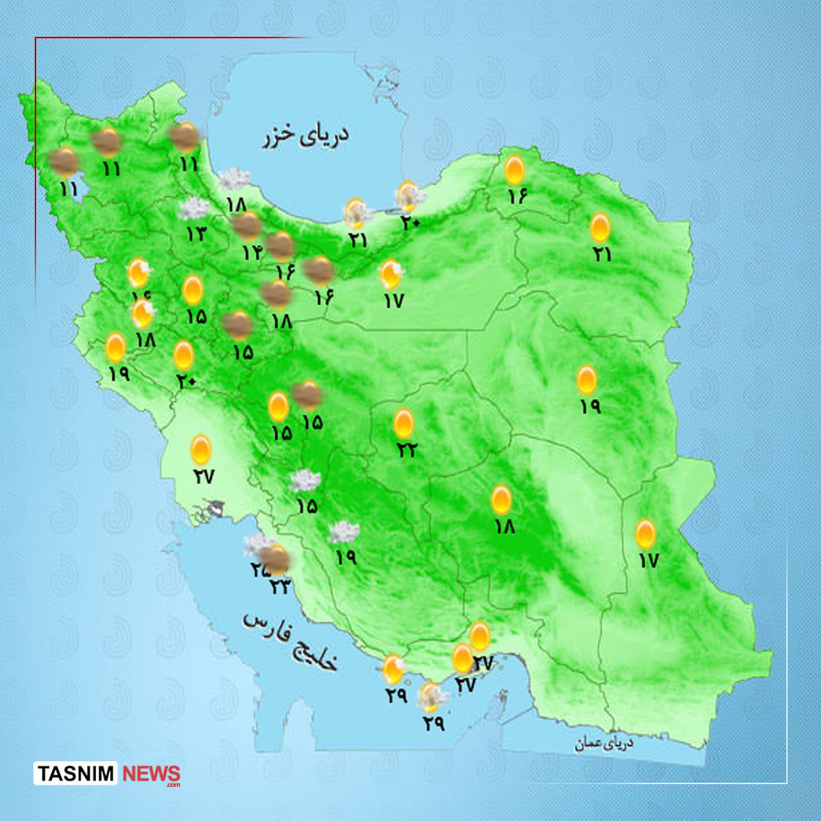 هوای استان ها