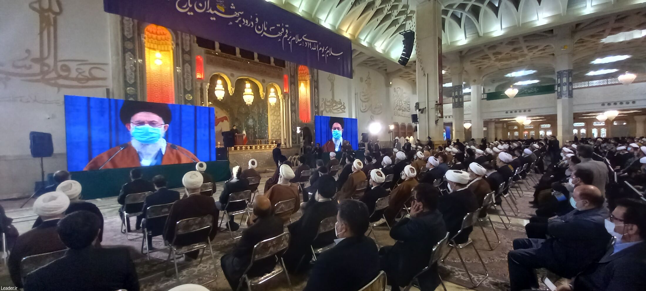  ارتباط تصویری مردم قم با رهبر انقلاب