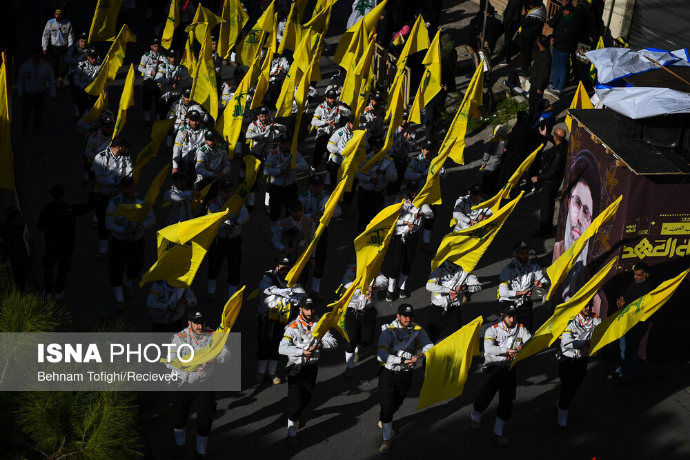 آیین تشییع پیکر شهید سیدهاشم صفی‌الدین - دیر قانون النهر