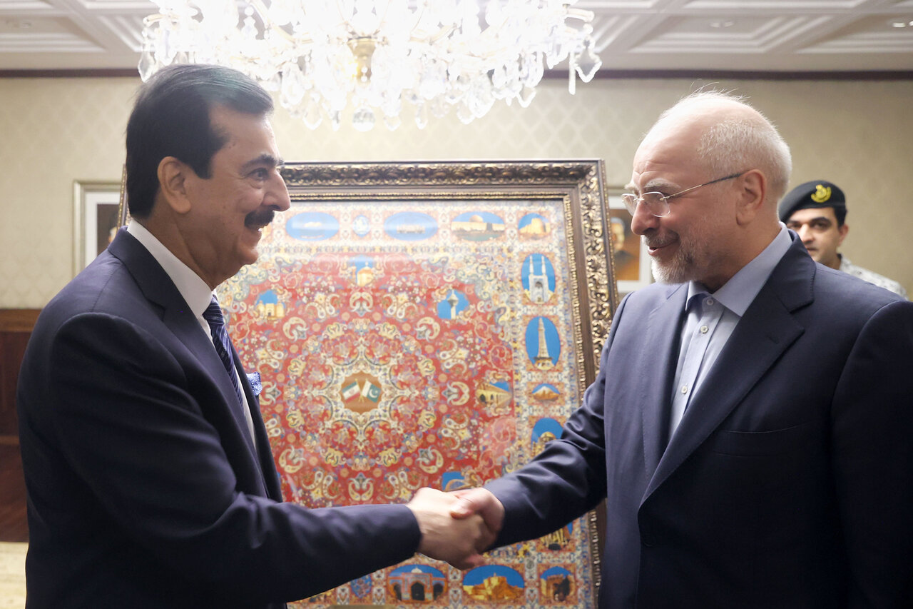 دیدار رئیس مجلس سنای پاکستان و قالیباف- اسلام آباد