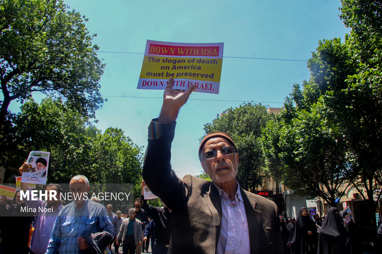 راهپیمایی محکومیت رژیم صهیونیستی در تبریز