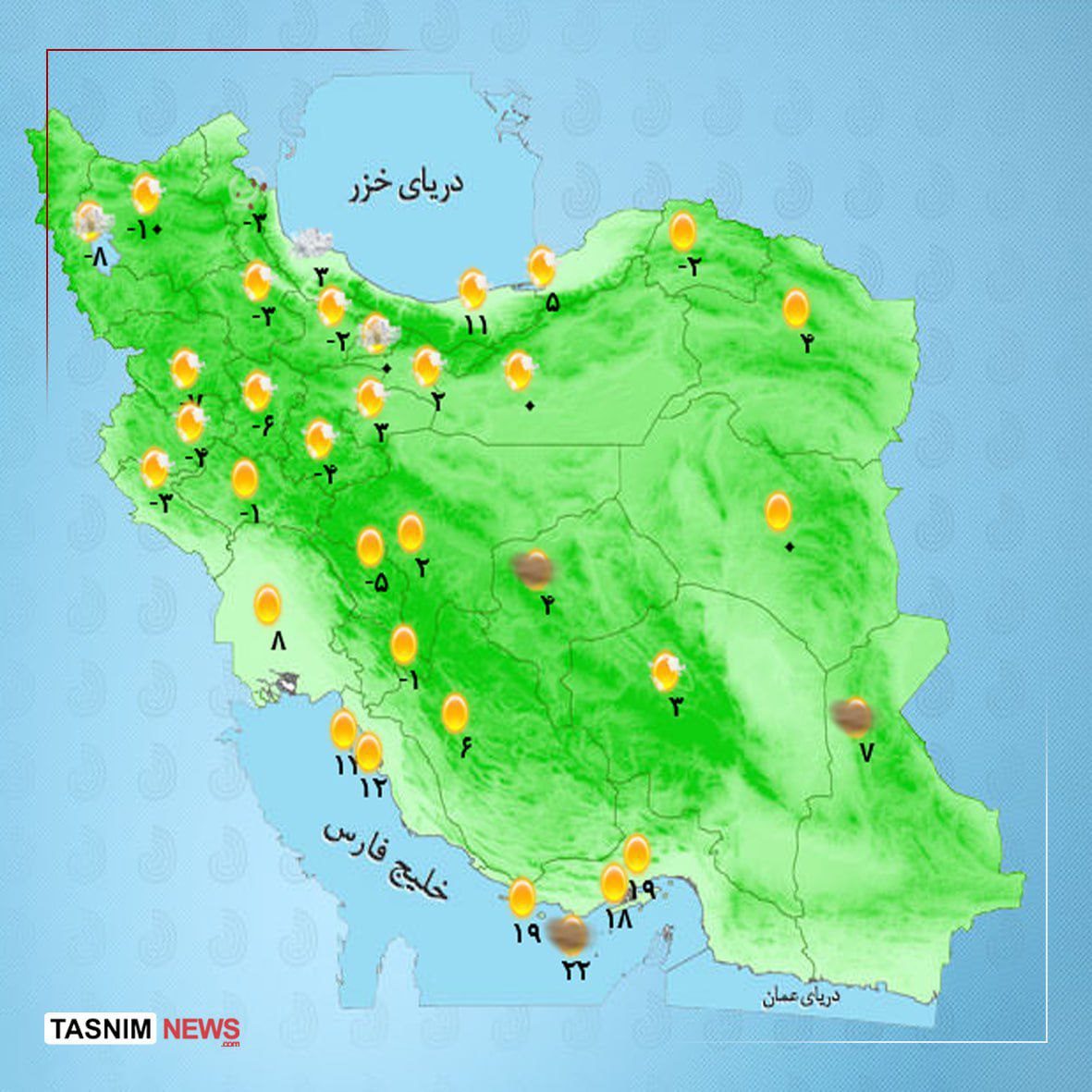 هوای استان ها