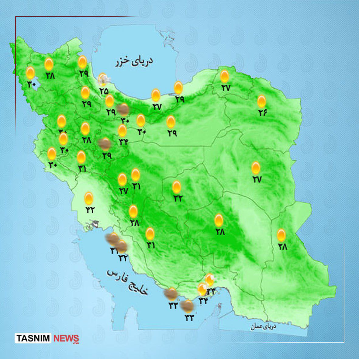 هوای استان ها