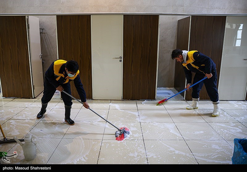  غبارروبی مساجد در آستانه ماه مبارک رمضان