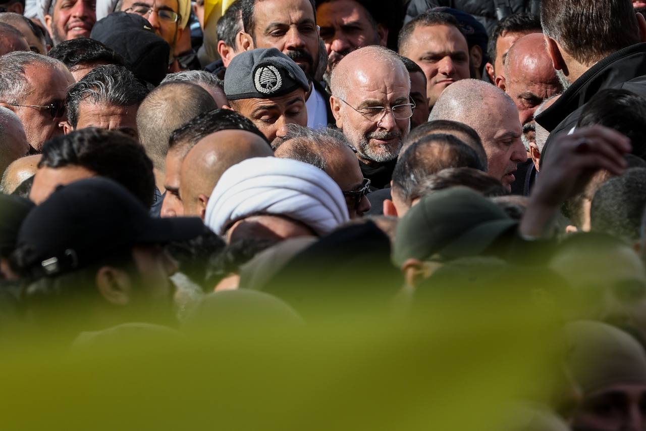 حضور قالیباف در مراسم تشییع پیکر رهبران شهید مقاومت