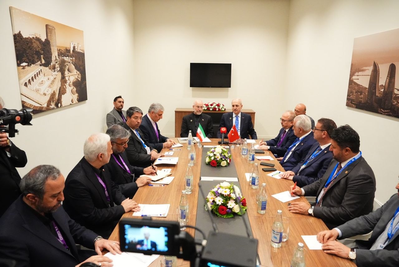 دیدار و گفت‌و‌گوی قالیباف با رئیس مجلس ترکیه