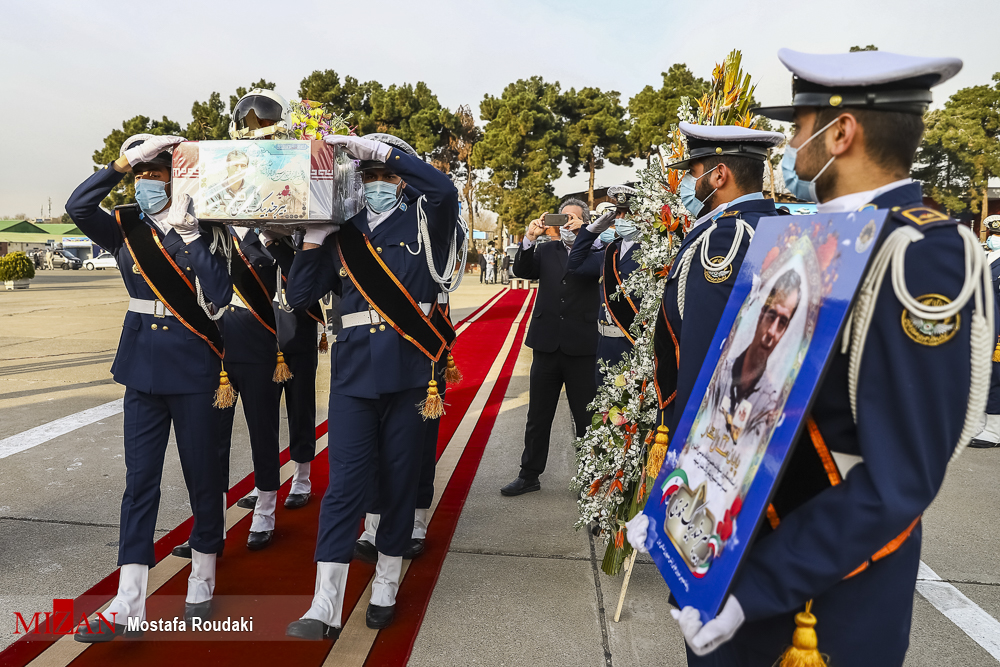 قالیباف در مراسم تشییع پیکر خلبان شهید