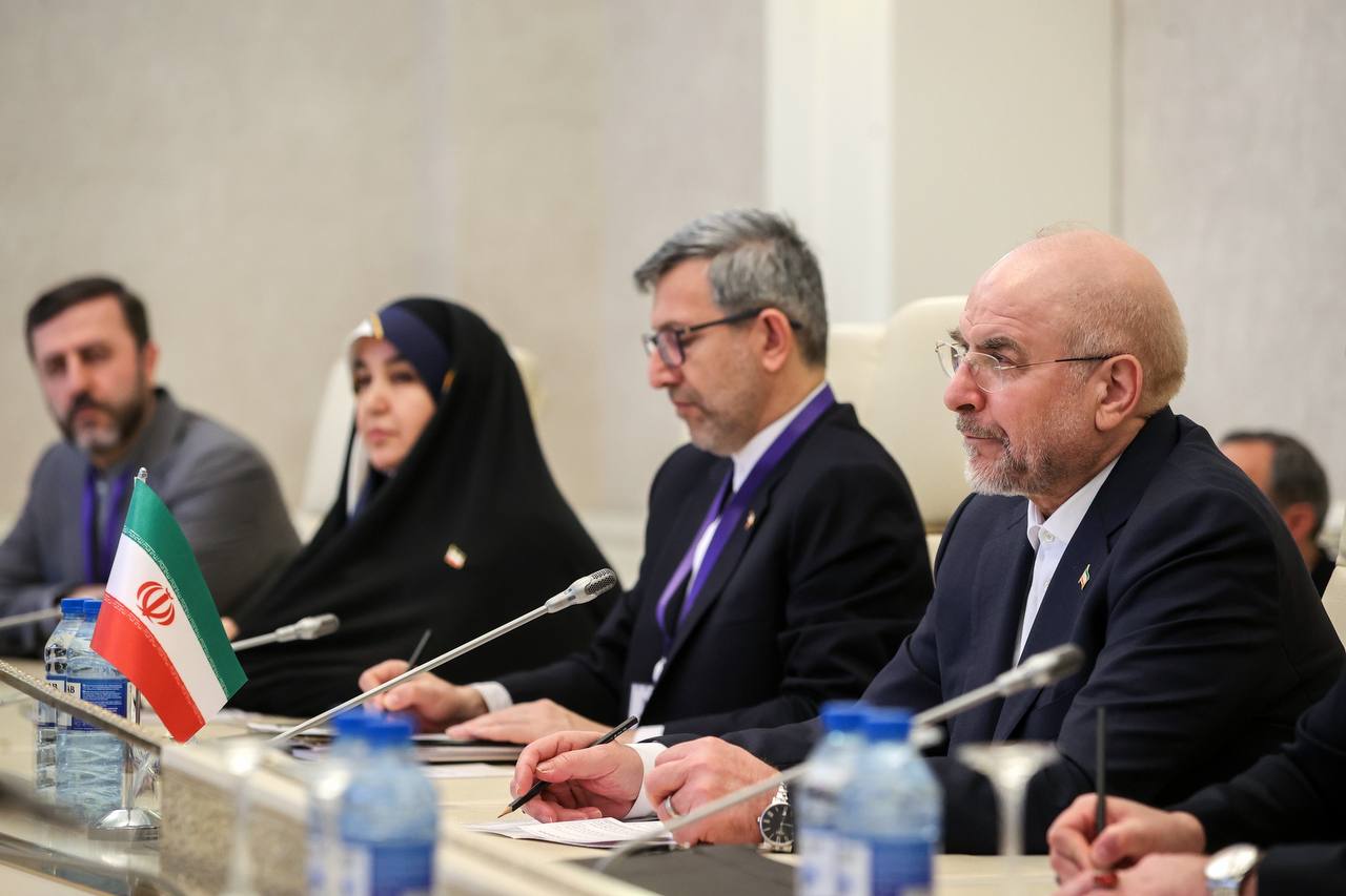 دیدار یوسف رضا گیلانی با قالیباف در باکو - آذربایجان