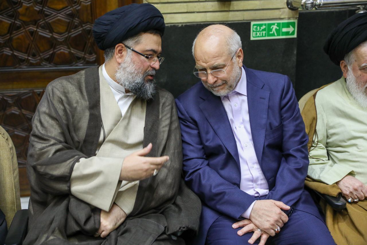 قالیباف در مراسم ترحیم والده غلامعلی حداد عادل