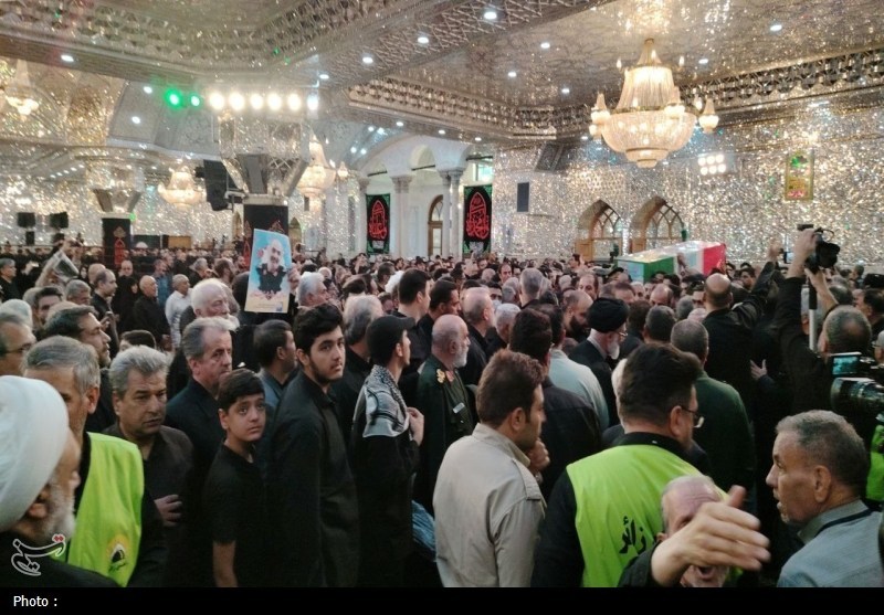 پیکر شهید‌ سلامی ‌در حرم عبدالعظیم‌