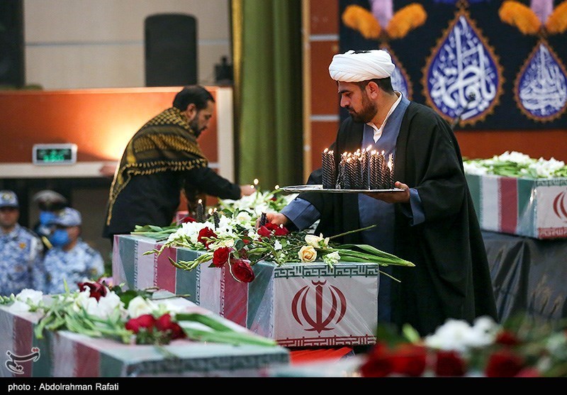 مراسم استقبال از ۶ شهید گمنام در پایگاه شکاری شهید نوژه همدان