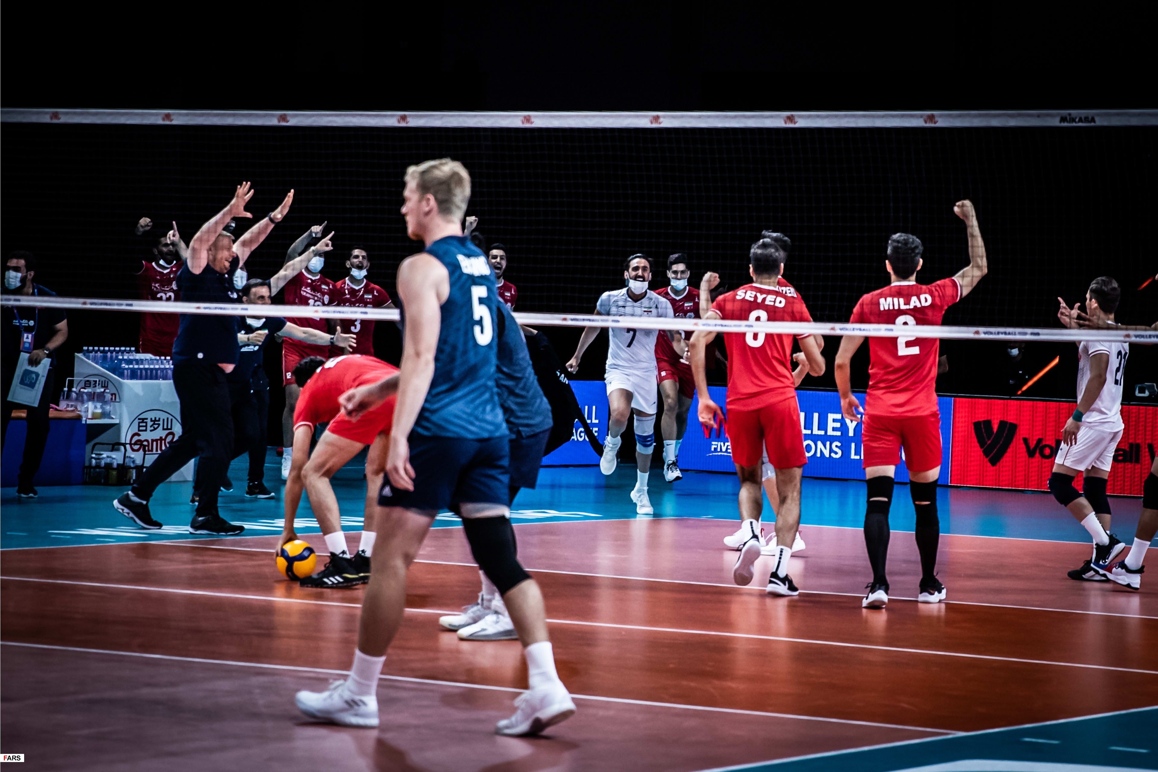 پیروزی والیبال ایران مقابل آمریکا