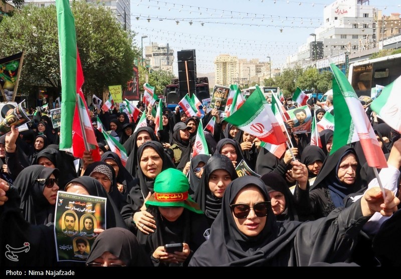 تشییع پیکر ۴ شهید حملات رژیم صهیونیستی در مشهد