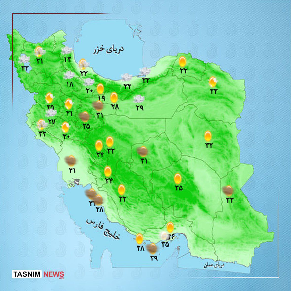 هوای استان ها
