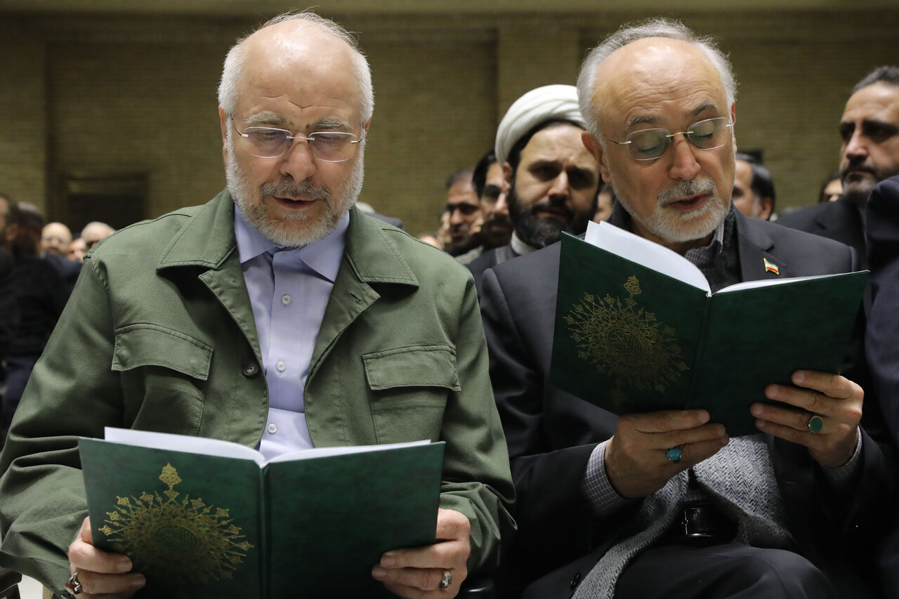 حضور قالیباف در مراسم ختم همسر و فرزندان معاون رئیس جمهور