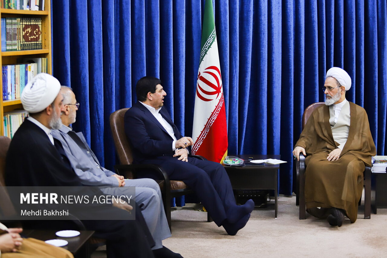 دیدار مخبر با مراجع و علمای قم در سفر یک روزه