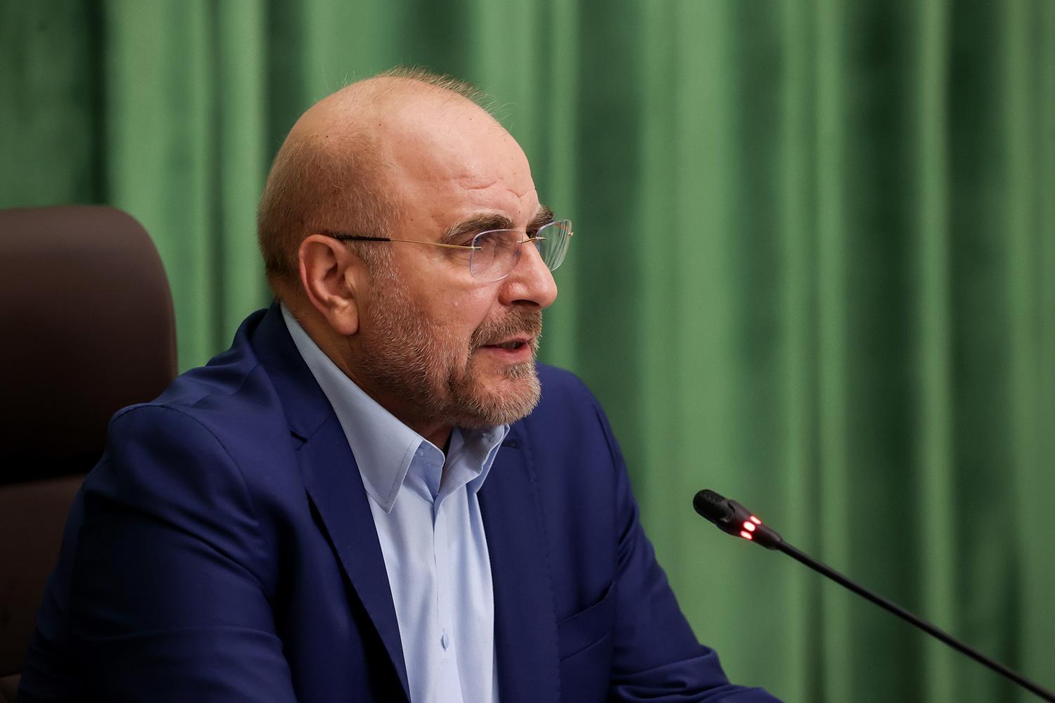 سخنرانی قالیباف در نشست فوق‌العاده رؤسای مجالس کشورهای اسلامی