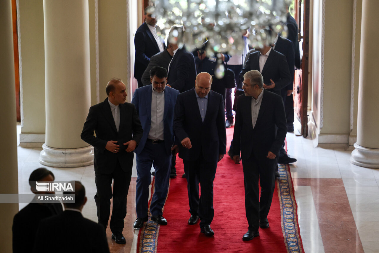 دیدار میهمانان مراسم تحلیف رئیس جمهور با قالیباف