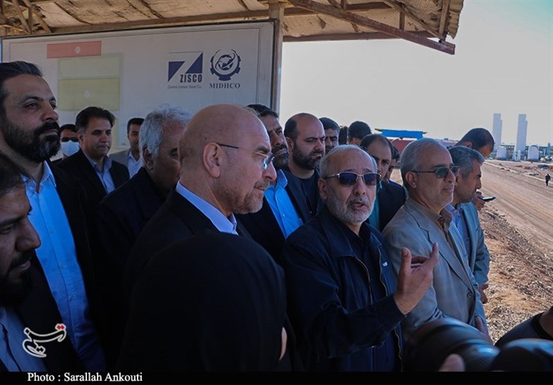 تصاویر بازدید قالیباف از کارخانه فولاد زرند 