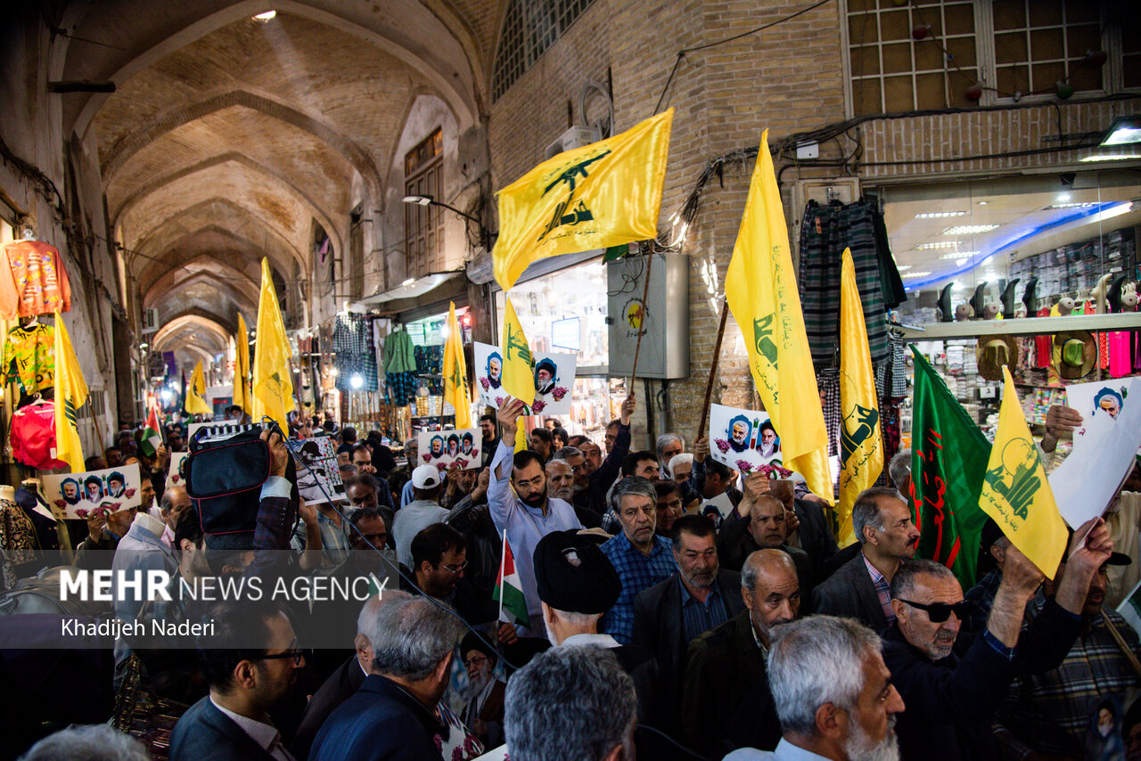 تجمع اصناف و بازاریان اصفهان در حمایت از مردم فلسطین
