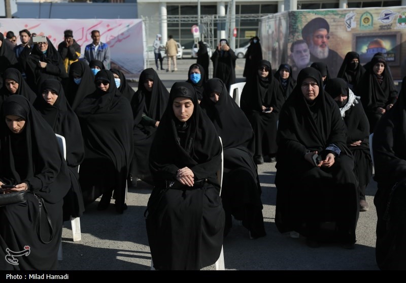 مراسم تشییع پیکر شهید گمنام در فرودگاه اهواز