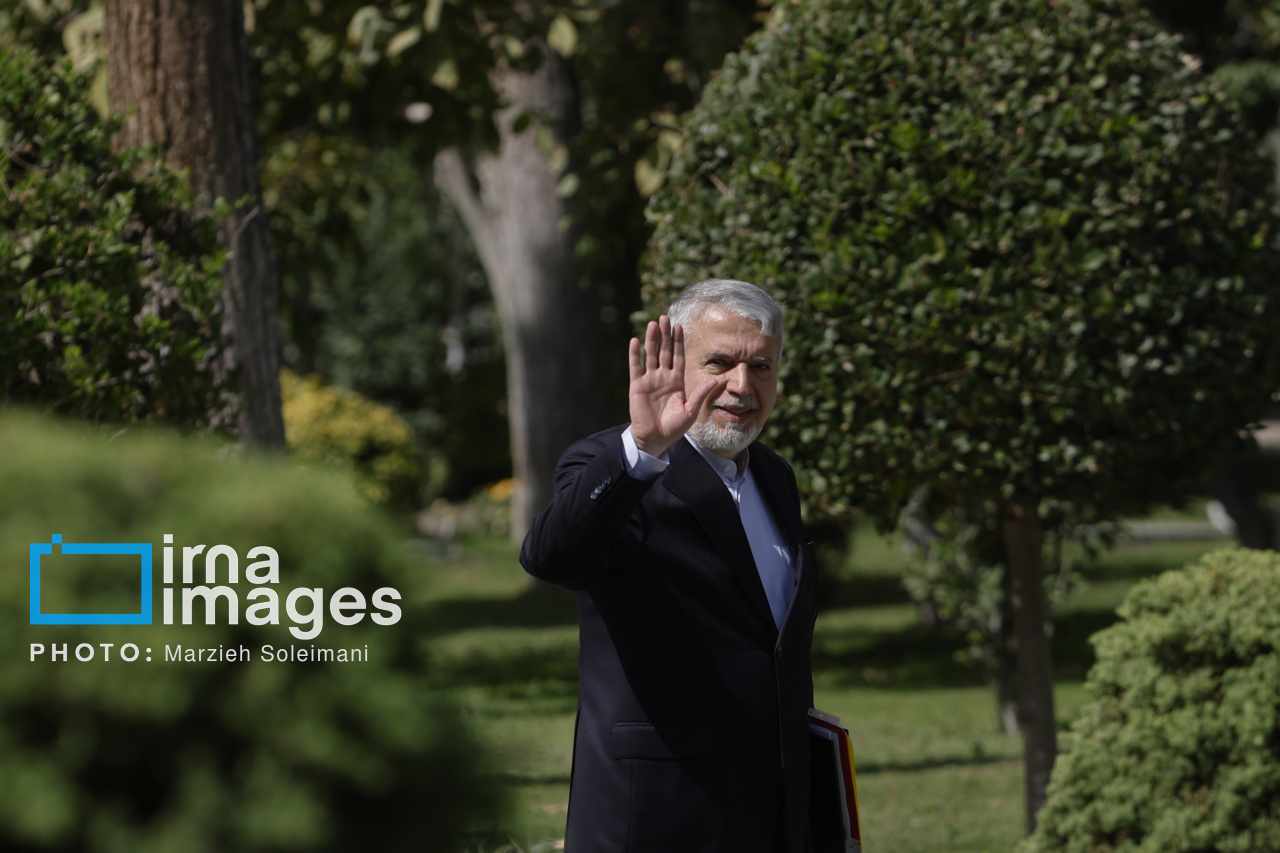 حضور پزشکیان در حیاط دولت