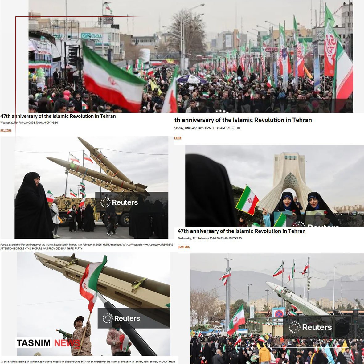 بازتاب راهپیمایی پرشور ۲۲ بهمن در خبرگزاری رویترز