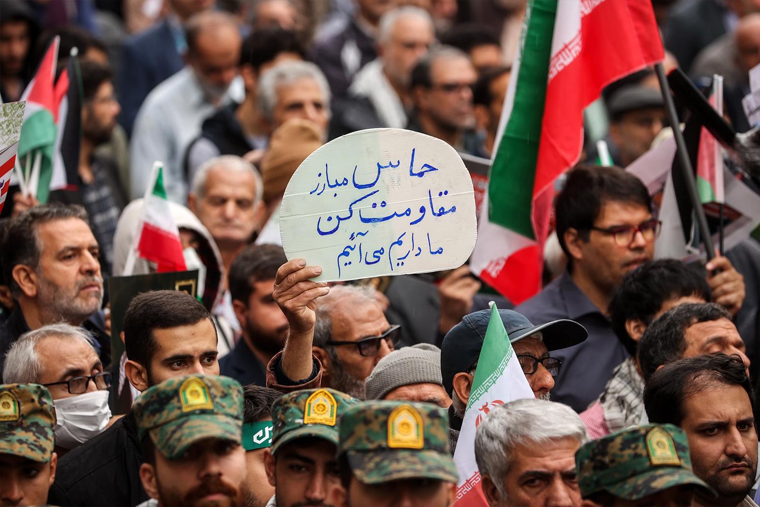 حضور و سخنرانی قالیباف در راهپیمایی ۱۳ آبان