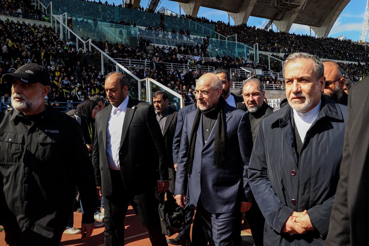 حضور قالیباف در مراسم تشییع پیکر رهبران شهید مقاومت