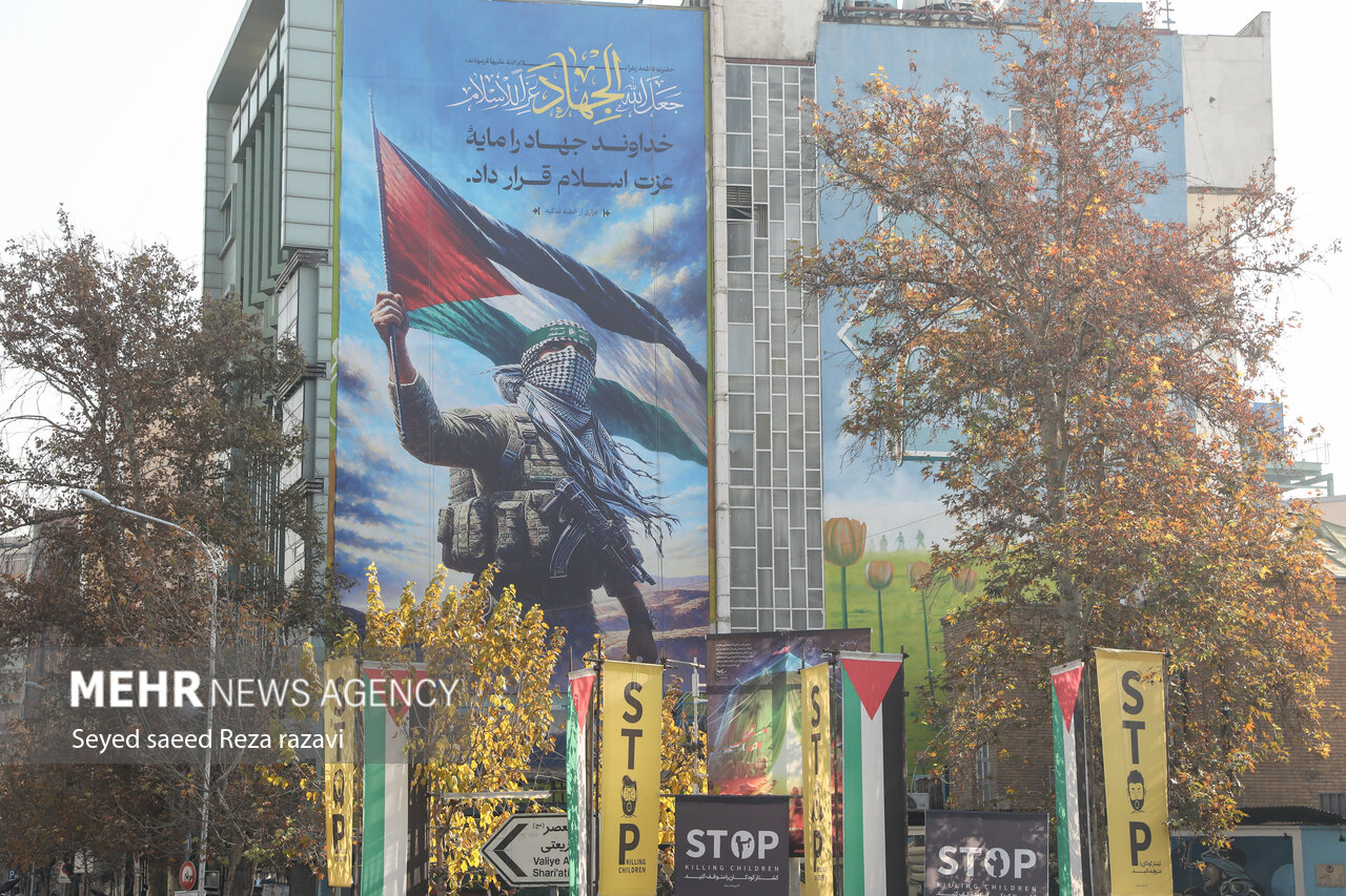 جدیدترین دیوارنگاره میدان فلسطین