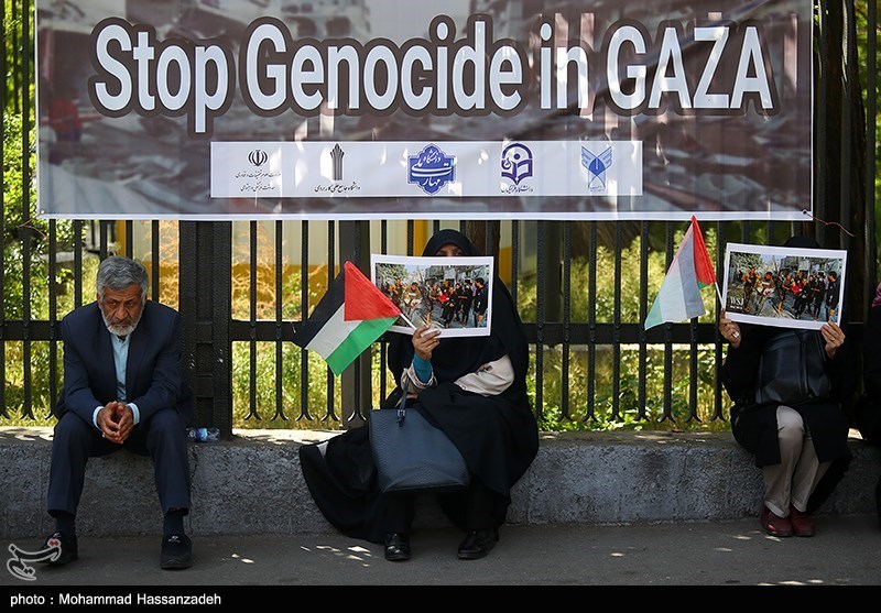 تجمع دانشجویان دانشگاه تهران در حمایت از غزه