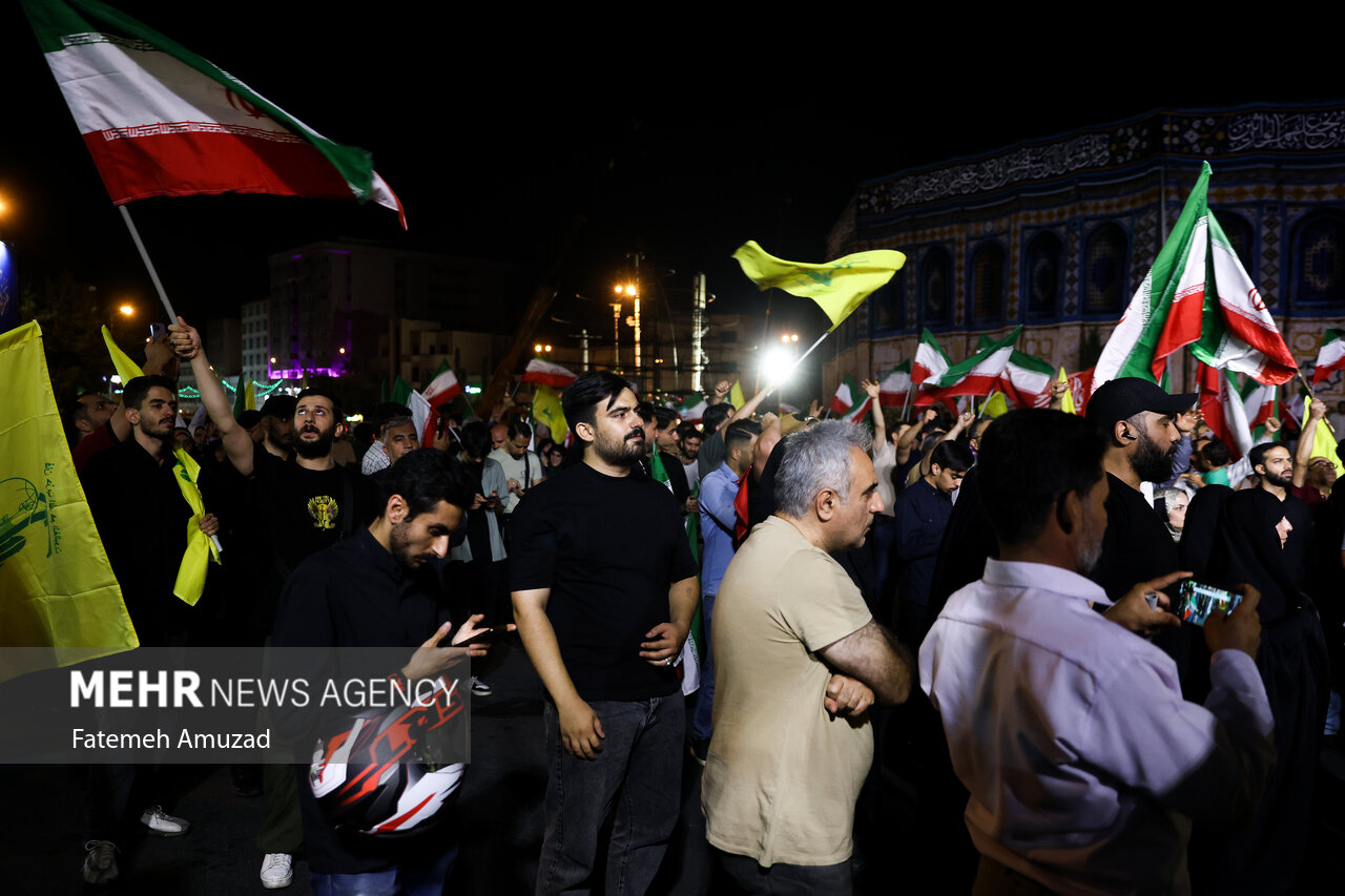 تجمع مردم در حمایت از عملیات وعده صادق ۳