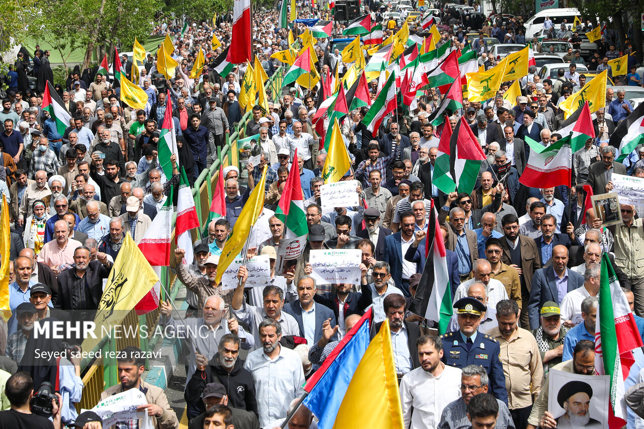 راهپیمایی علیه جنایات رژیم صهیونیستی پس از نماز جمعه در تهران