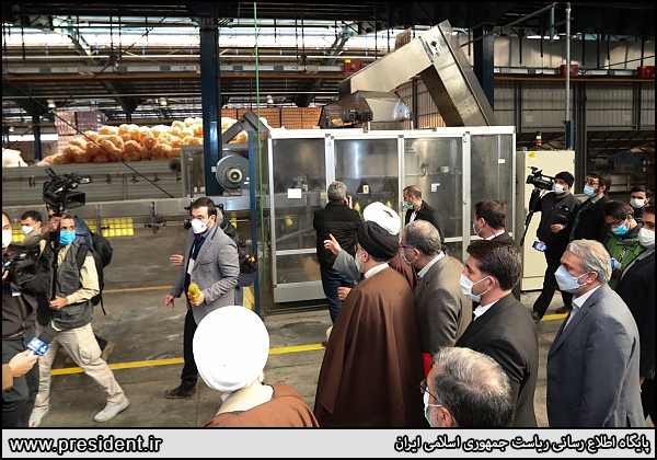 بازدید رئیسی از کارخانه نیمه فعال روغن نباتی