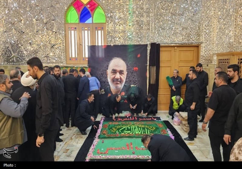 پیکر شهید‌ سلامی ‌در حرم عبدالعظیم‌