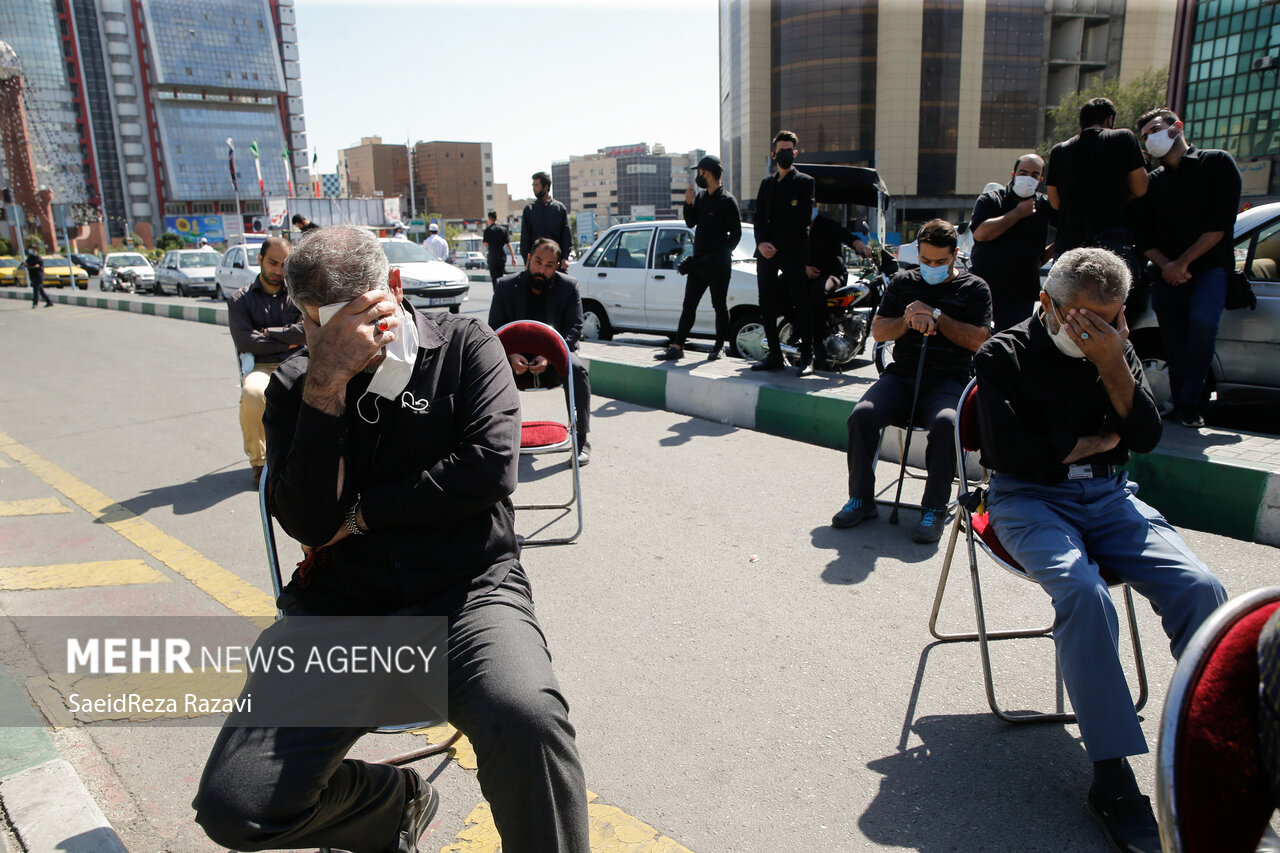 مراسم عزاداری ۲۸ صفر در میدان صادقیه تهران