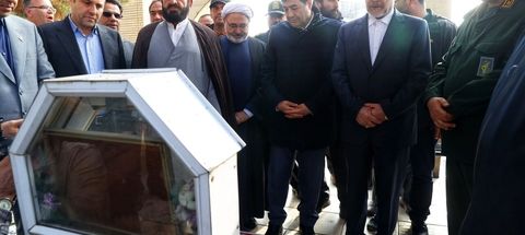 ادای احترام قالیباف به مقام شامخ شهدای شهرستان طرقبه / افتتاح خانه کشتی طرقبه 