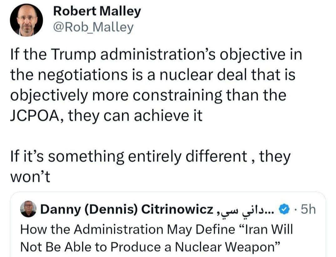 پیش بینی رابرت مالی درباره  مذاکرات ایران و آمریکا