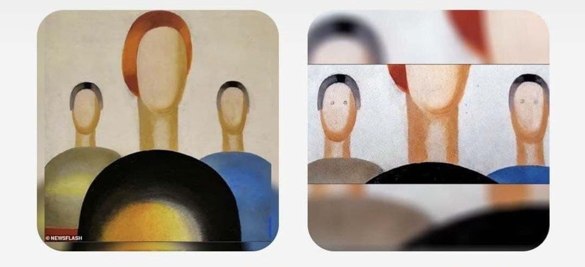 نگهبانی که حوصله‌اش سر رفته بود برای تابلوی نقاشی چشم کشید +عکس