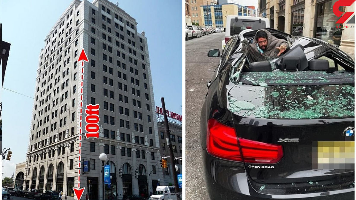 خودکشی یک جوان از ساختمان بلند با ماشین لاکچری +عکس