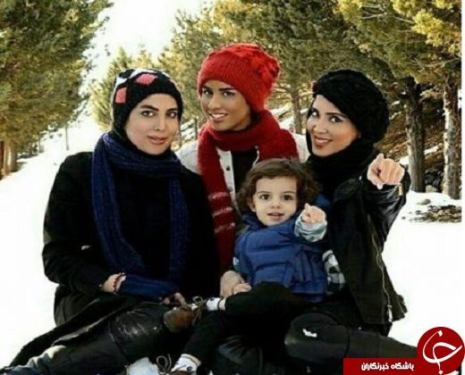 برف بازی خانم بازیگر ایرانی با خواهرانش +عکس