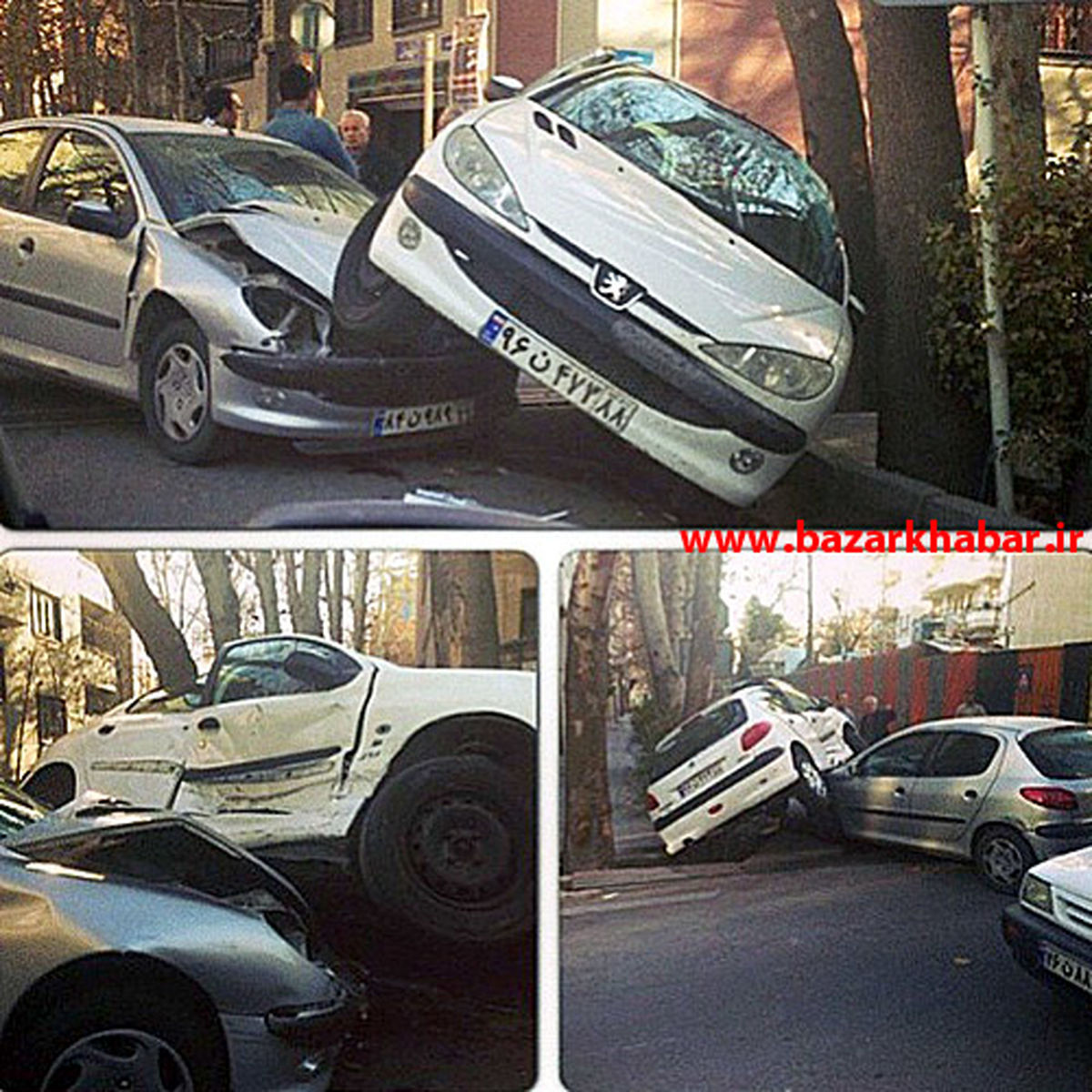 تصادف عجیب دو دستگاه پژو 206/عکس
